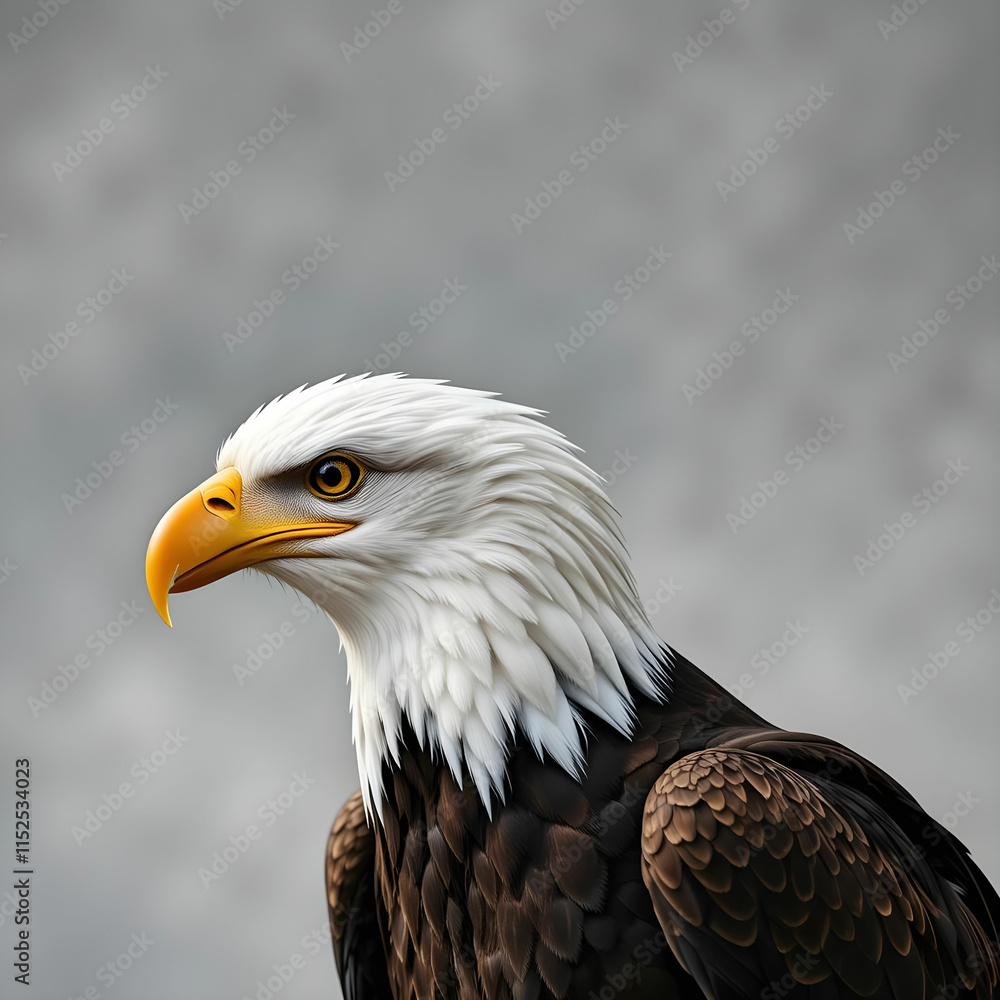 Bald american eagle isolated with white background Bald american eagle isolated with white background