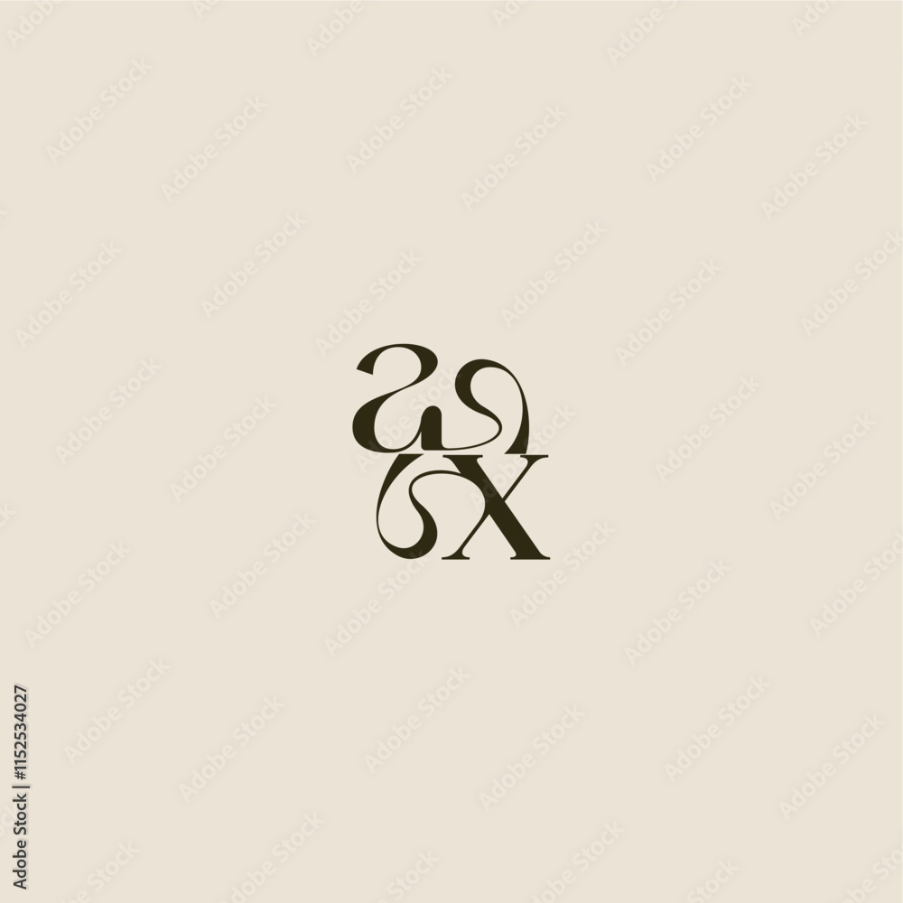 dynamic line monogram logo luxurious concept AX elegant wedding letter dynamic line monogram logo luxurious concept AX elegant wedding letter