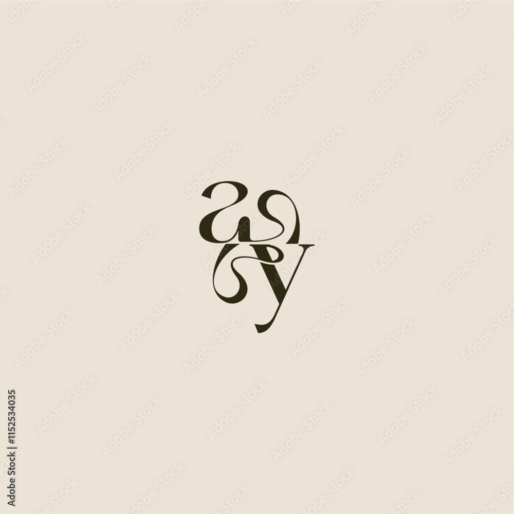 dynamic line monogram logo luxurious concept AY elegant wedding letter dynamic line monogram logo luxurious concept AY elegant wedding letter