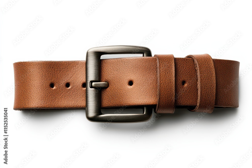 Classic leather belt with a smooth finish and metal buckle Classic leather belt with a smooth finish and metal buckle