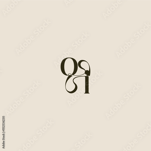 dynamic line monogram logo luxurious concept OI elegant wedding letter