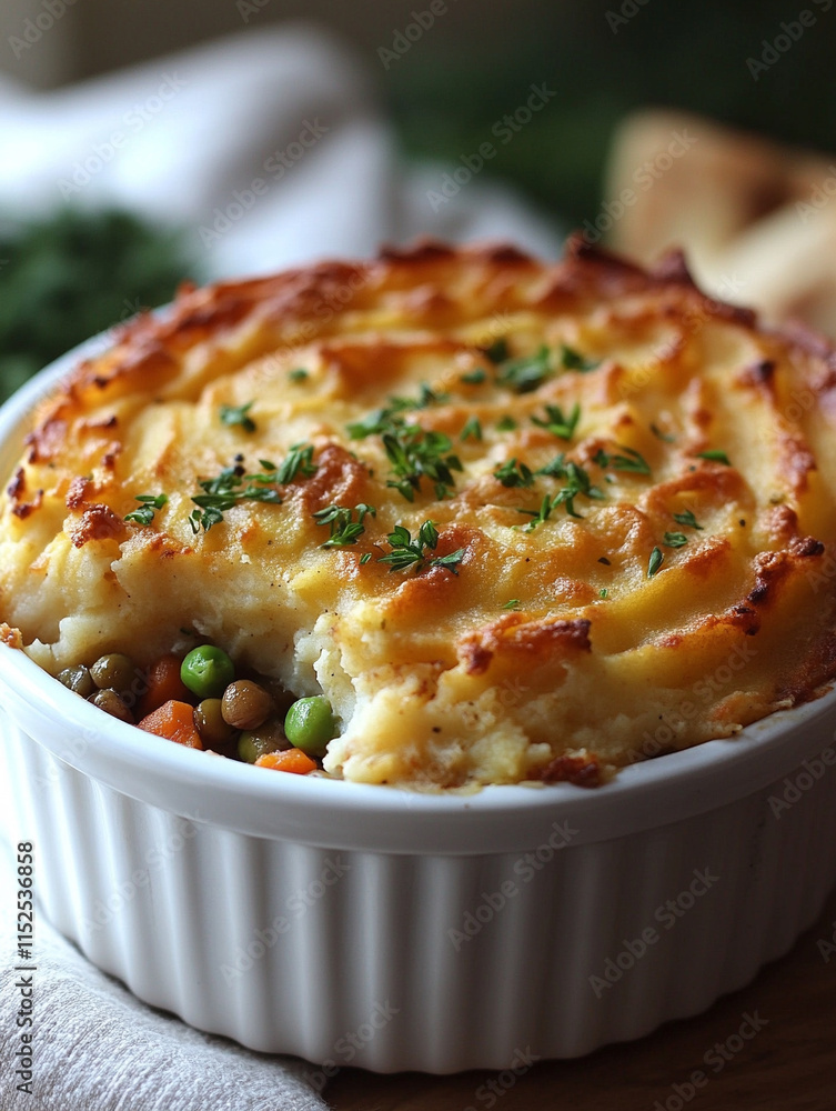 Delicious shepherd's pie with golden mashed potatoes Delicious shepherd's pie with golden mashed potatoes