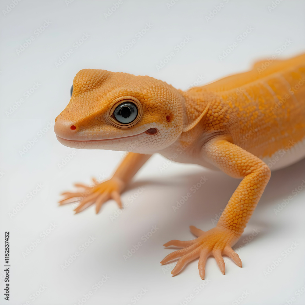 Obraz premium Orange gecko lizard on white background