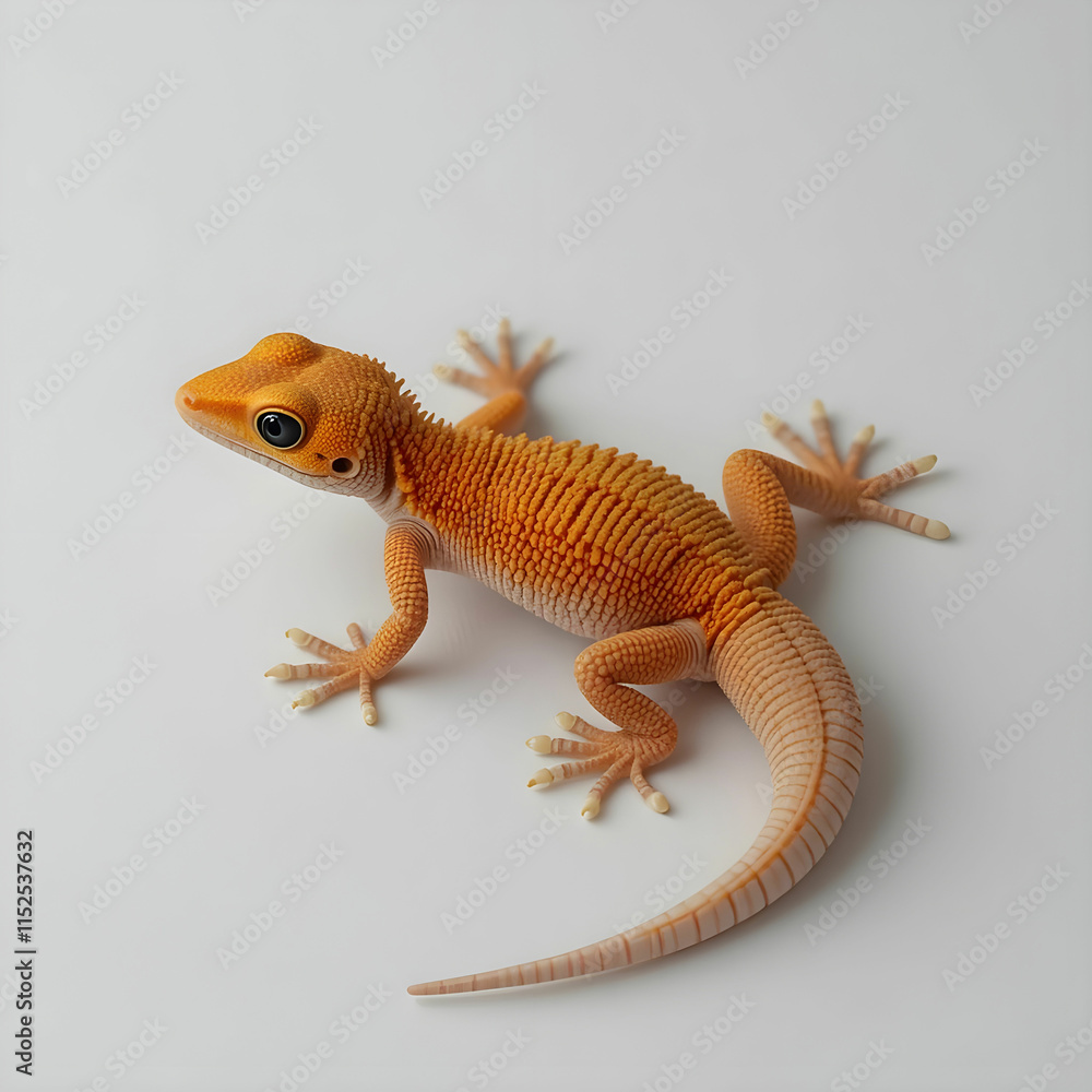 Obraz premium Orange gecko lizard on white background