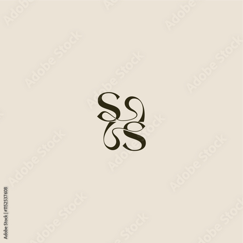 dynamic line monogram logo luxurious concept SS elegant wedding letter