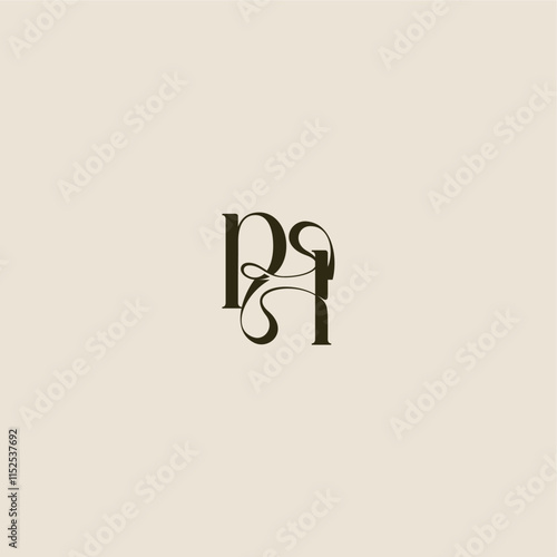 dynamic line monogram logo luxurious concept PL elegant wedding letter