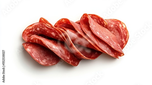 Wallpaper Mural Neatly arranged slices of cured meat on white background Torontodigital.ca