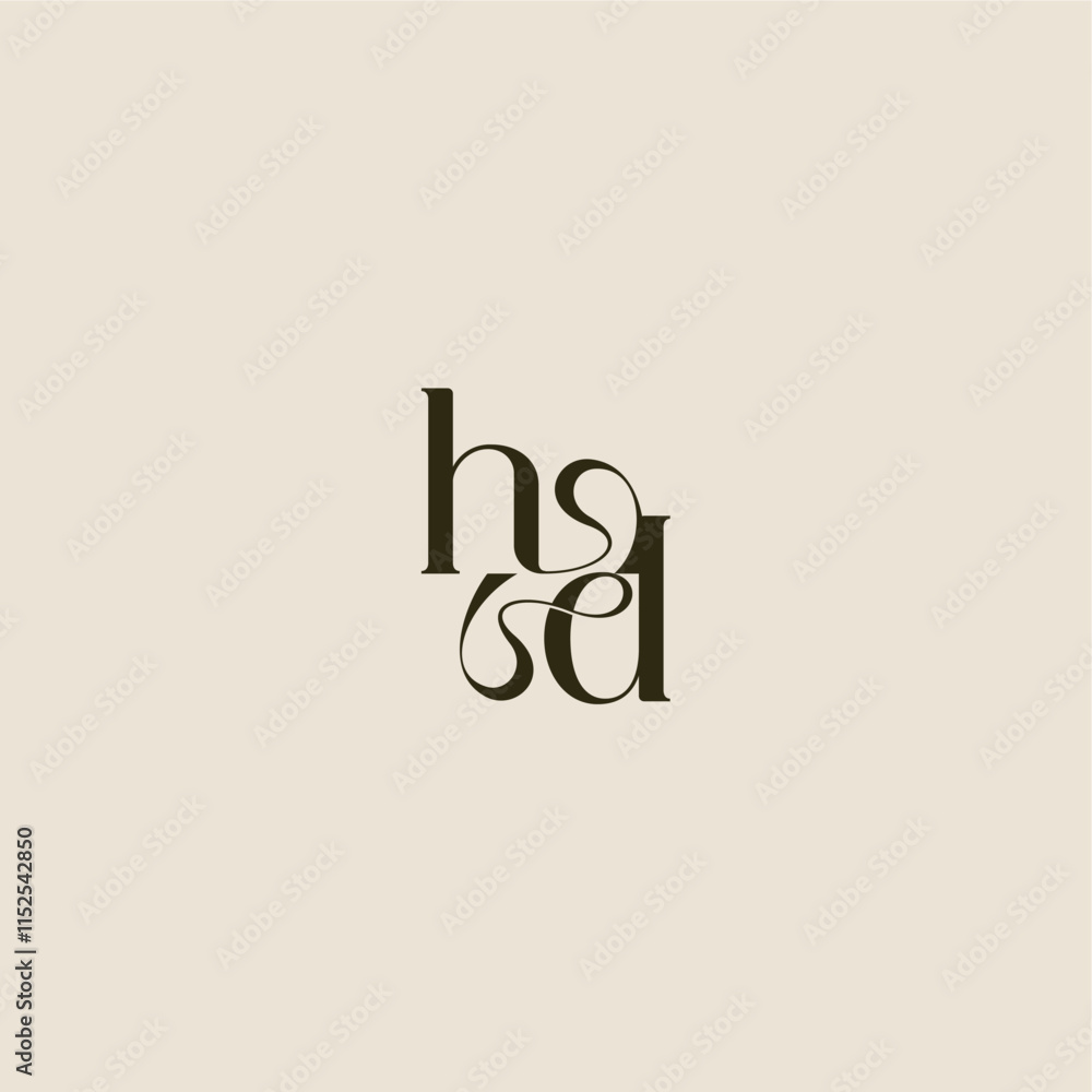 Fototapeta premium elegant wedding dynamic line monogram logo letter luxurious concept HD