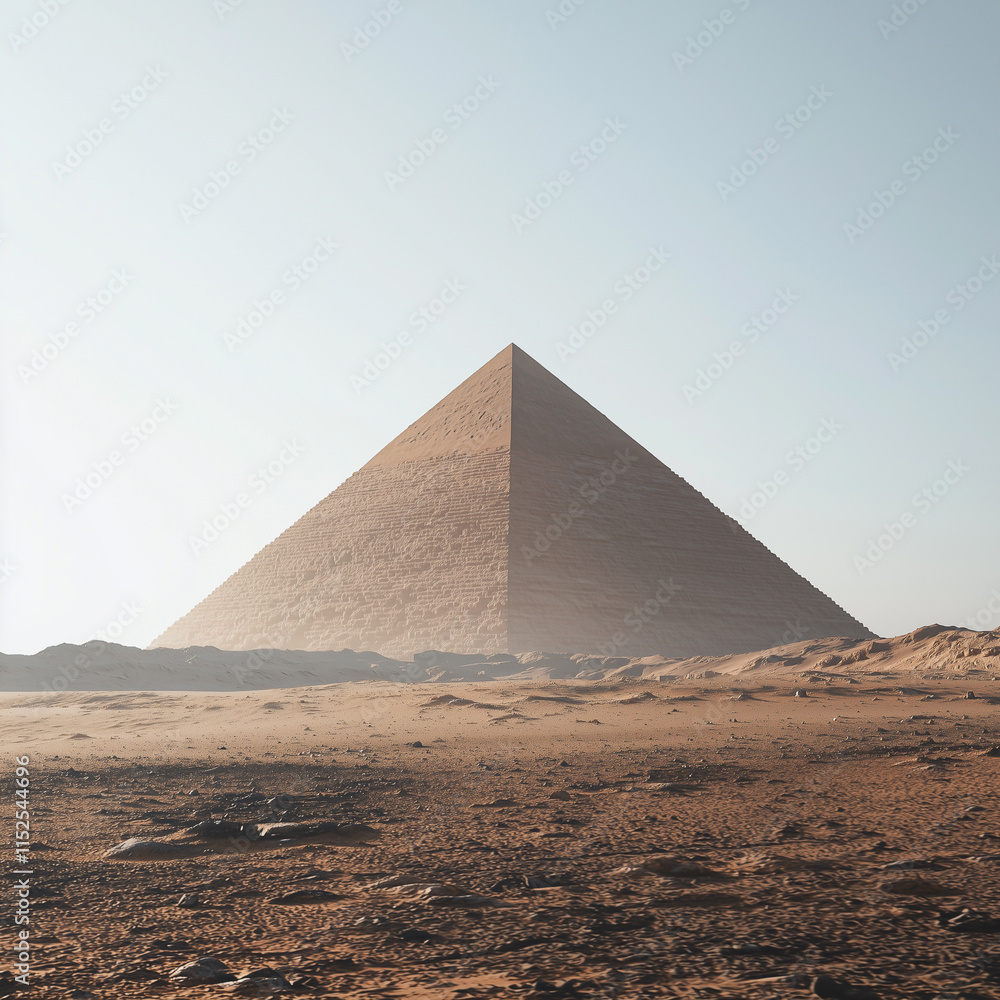 The Great Pyramid of Giza standing tall amidst the desert under a clear sky.
The Great Pyramid of Giza standing tall amidst the desert under a clear sky.