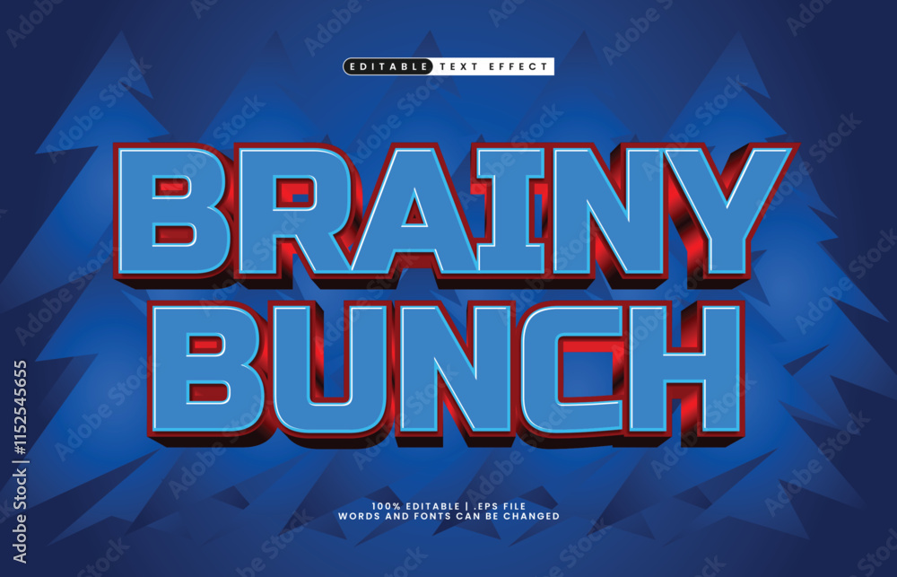 Fototapeta premium brainy bunch editable text effect with a school and kids text style