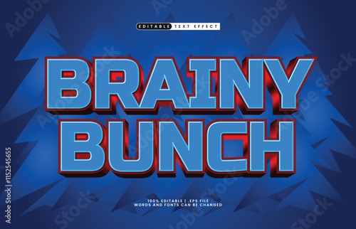 brainy bunch editable text effect with a school and kids text style