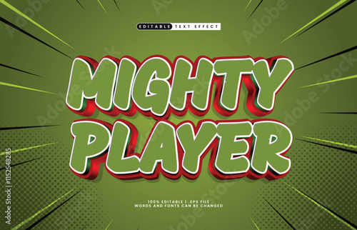 mighty player editable text effect with a game and play text style