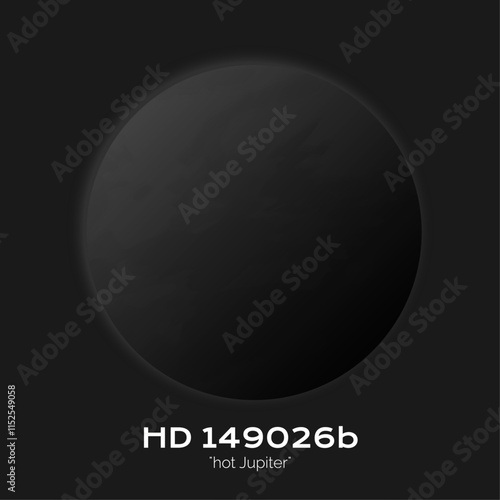 Black Planet of HD 149026b Space Illustration. Hot Jupiter Planet