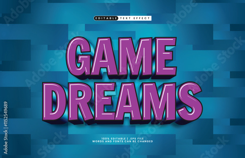 game dreams editable text effect with a hero and game text style