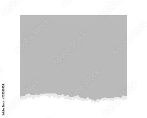 Ripped edge paper piece. Torn cardboard tag, label, memo pad in retro vintage style. Ripped note, collage, tattered text box scrap element isolated on white background. Vector illustration.