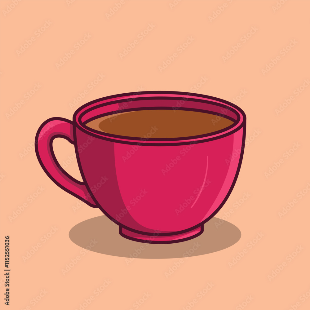 a cup of coffee in a red ceramic cup a cup of coffee in a red ceramic cup