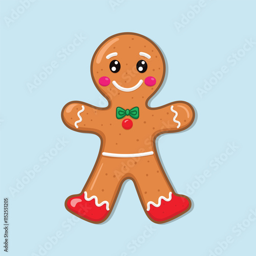 Gingerbread cookie decorated with icing sugar