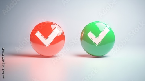 Red and green checkmark spheres. Free Download Red and green checkmark spheres. - GFXLoad