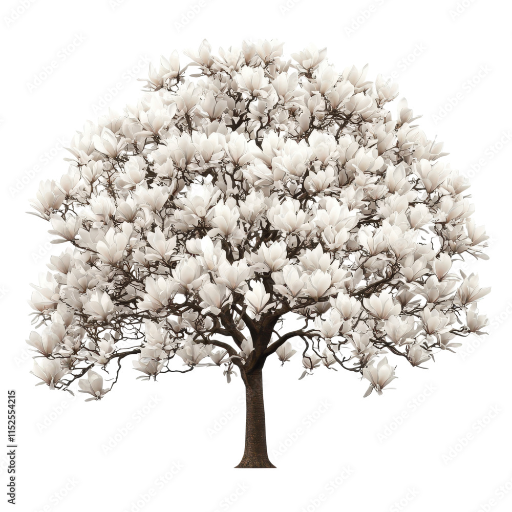 Fototapeta premium Magnificent Magnolia Tree in Full Bloom: A Stunning Display of Nature's Beauty