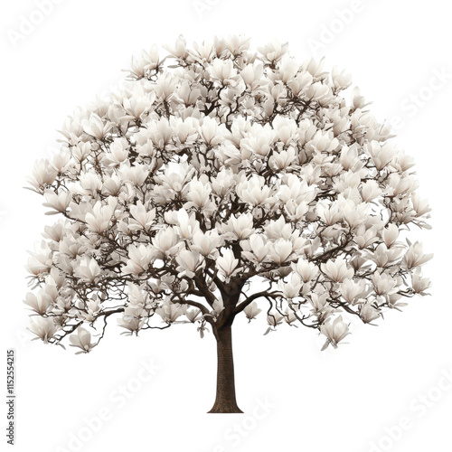 Magnificent Magnolia Tree in Full Bloom: A Stunning Display of Nature's Beauty