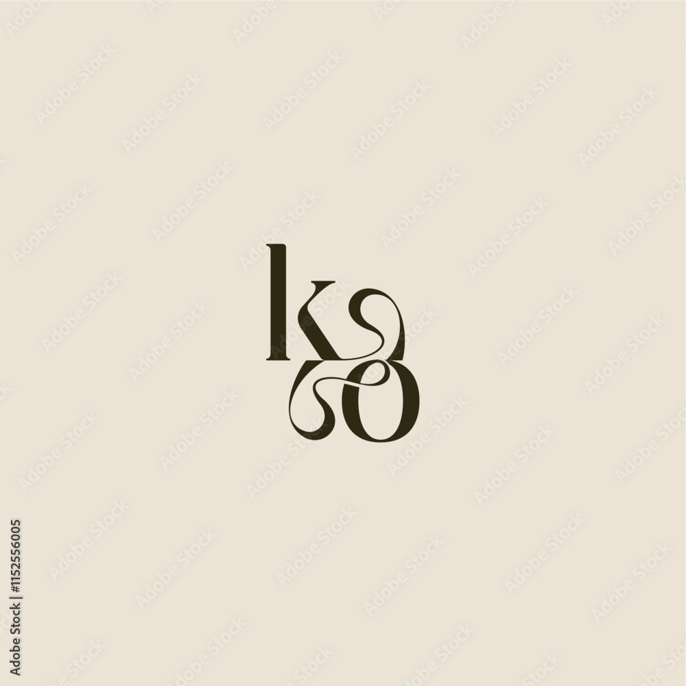 elegant wedding dynamic line monogram logo letter luxurious concept KO elegant wedding dynamic line monogram logo letter luxurious concept KO