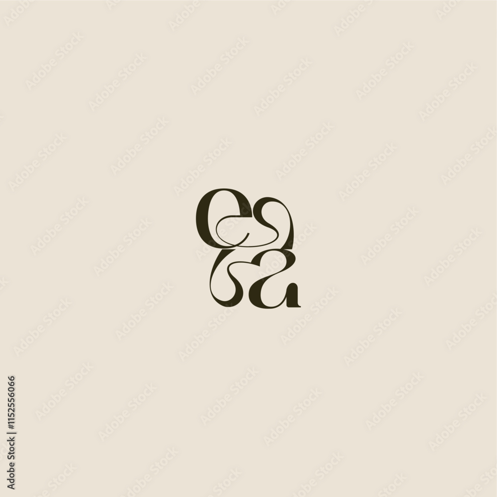 elegant wedding EA luxurious concept dynamic line monogram logo letter elegant wedding EA luxurious concept dynamic line monogram logo letter