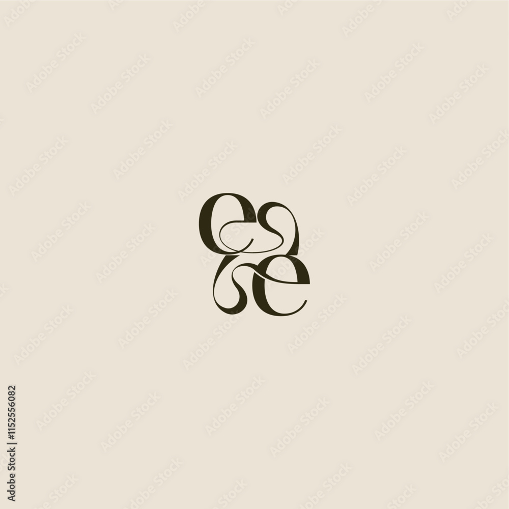 elegant wedding EE luxurious concept dynamic line monogram logo letter elegant wedding EE luxurious concept dynamic line monogram logo letter