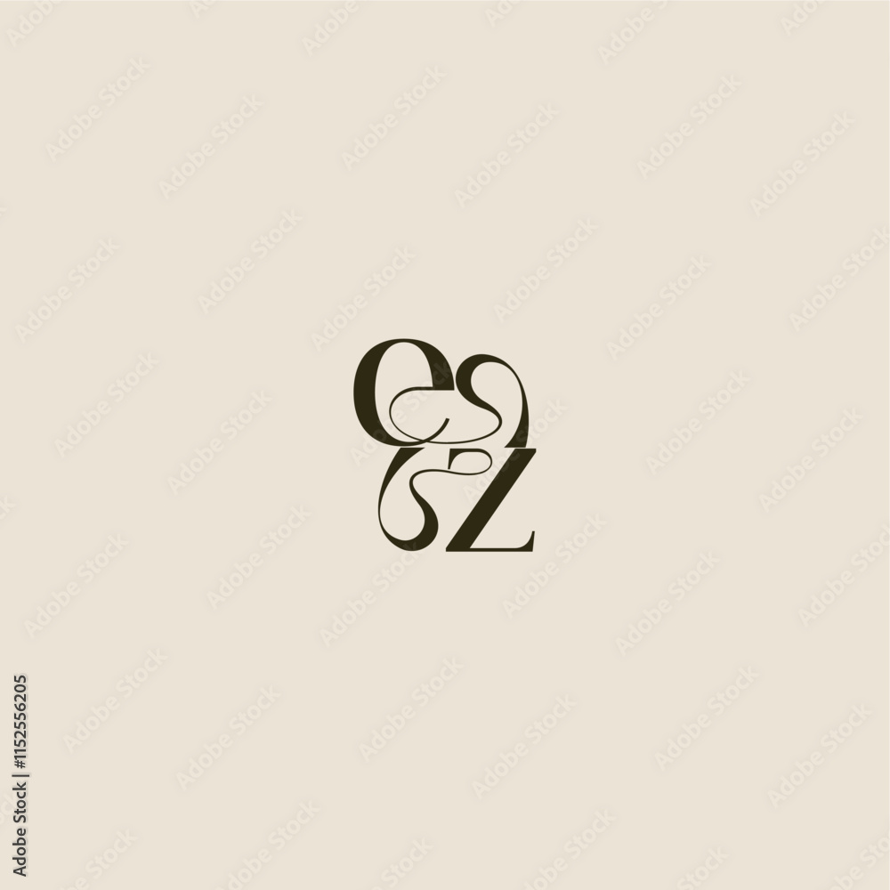 elegant wedding EZ luxurious concept dynamic line monogram logo letter elegant wedding EZ luxurious concept dynamic line monogram logo letter