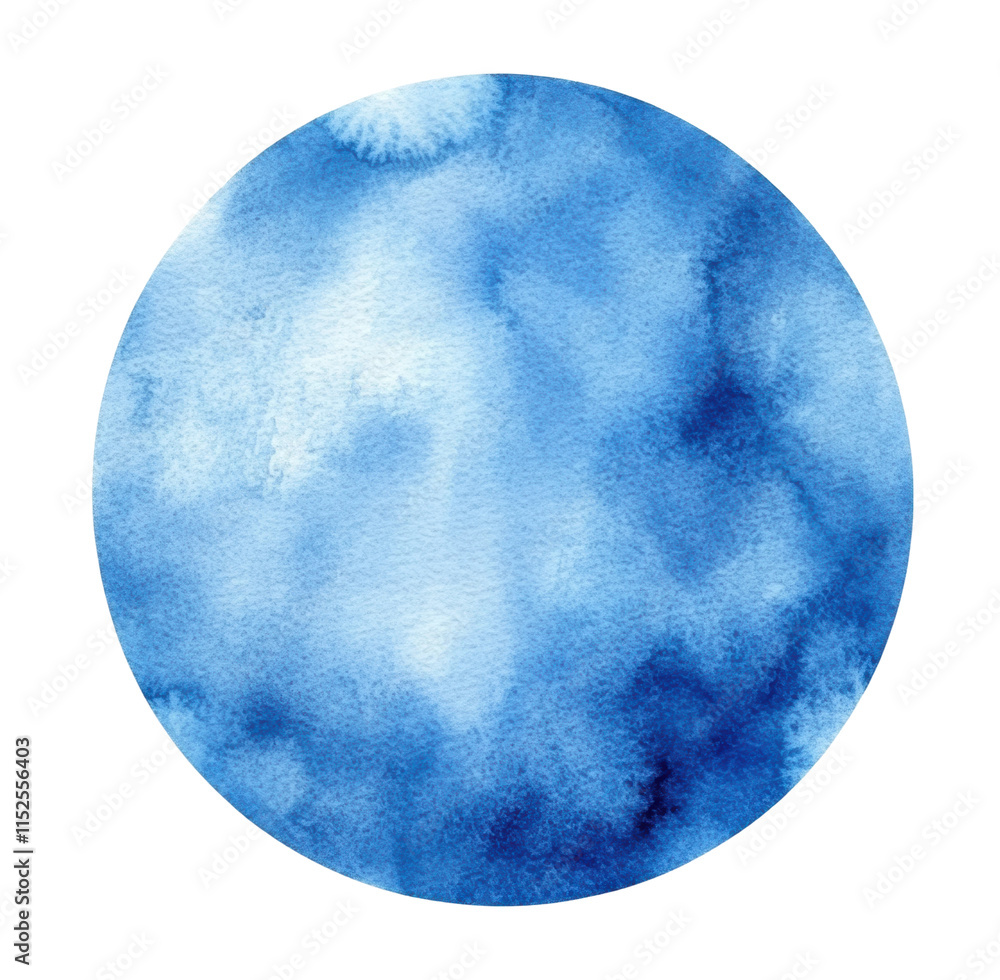 Watercolor blue circle with soft abstract textures, artistic hand-painted design, creative decorative illustration, versatile element for backgrounds and projects isolated on transparent background Watercolor blue circle with soft abstract textures, artistic hand-painted design, creative decorative illustration, versatile element for backgrounds and projects isolated on transparent background