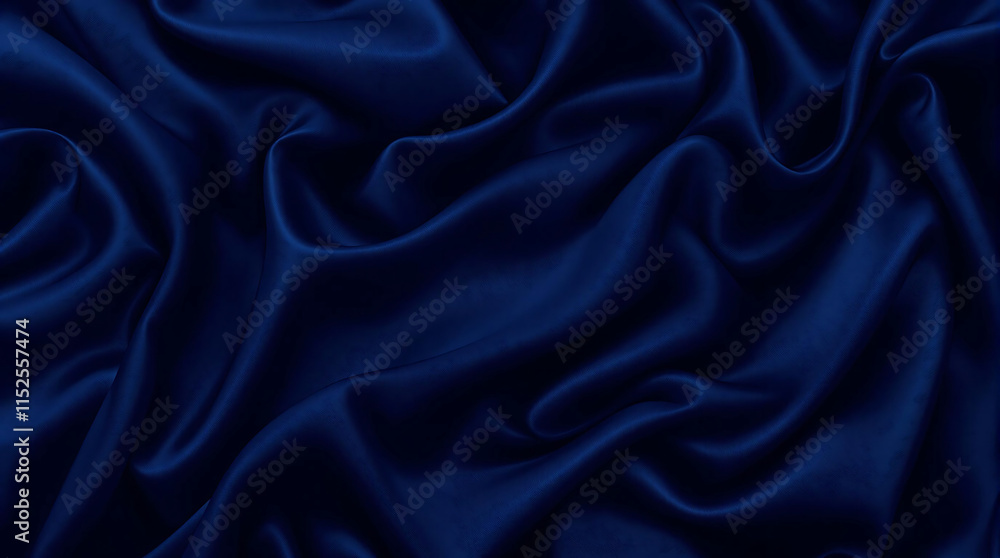 Luxurious dark blue satin fabric with elegant folds, drapes, and a smooth texture. Ideal for backgrounds, product displays, or designs related to fashion and elegance. Luxurious dark blue satin fabric with elegant folds, drapes, and a smooth texture. Ideal for backgrounds, product displays, or designs related to fashion and elegance.