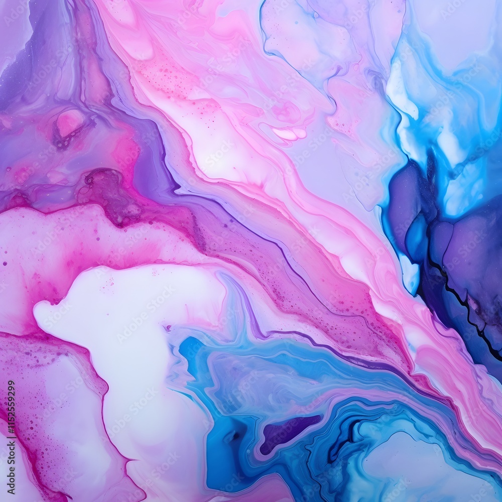 Abstract Fluid Painting: Pink, Purple, and Blue Swirls Abstract Fluid Painting: Pink, Purple, and Blue Swirls