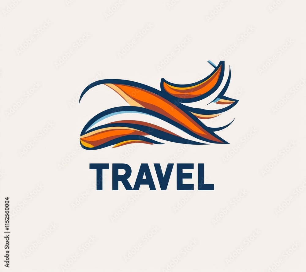 Obraz premium Abstract, stylized logo for a travel company featuring the text 