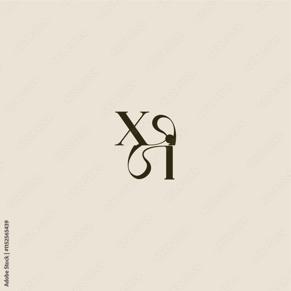 XI letter luxurious concept elegant wedding dynamic line monogram logo XI letter luxurious concept elegant wedding dynamic line monogram logo