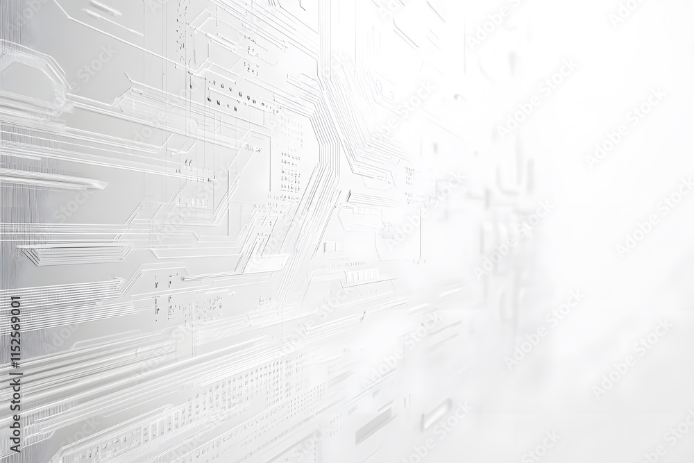 Obraz premium Abstract White Circuit Board Design