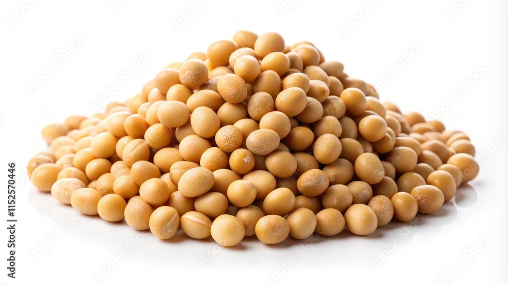 Close-up Soybean isolated on a white background, soybean, grain, plant, alpha background, food, agriculture Close-up Soybean isolated on a white background, soybean, grain, plant, alpha background, food, agriculture