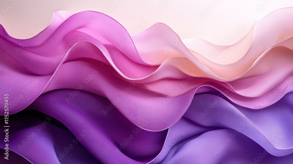 A flowing arrangement of soft, layered fabric in shades of pink and purple. A flowing arrangement of soft, layered fabric in shades of pink and purple.