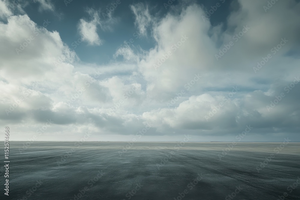 Empty asphalt road under a cloudy sky. Empty asphalt road under a cloudy sky.