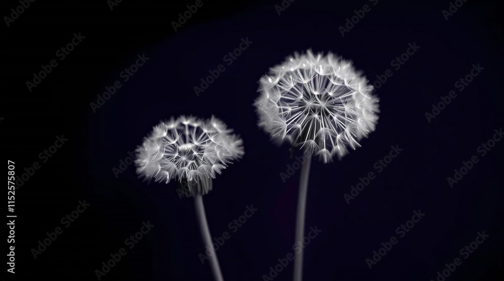 dandelion on black background dandelion on black background