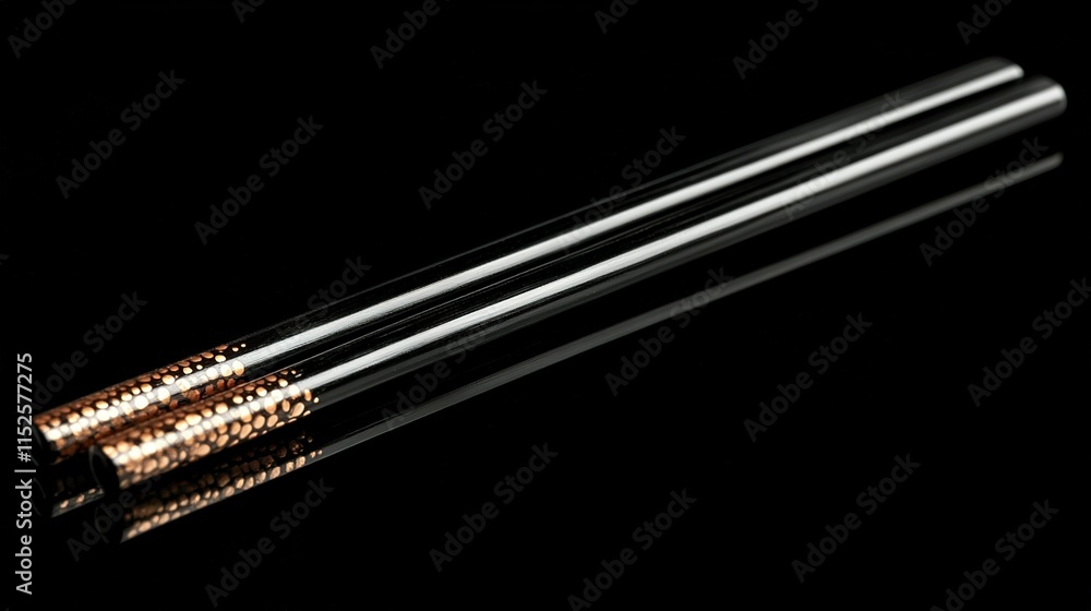 Elegant Black Chopsticks with Gold Accents Elegant Black Chopsticks with Gold Accents