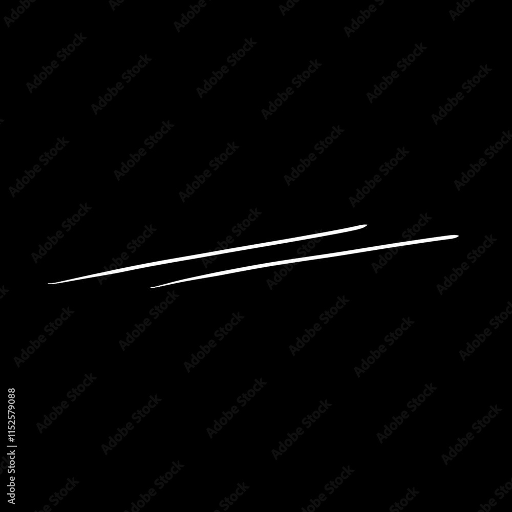 Abstract image of two parallel white lines on a black background. Abstract image of two parallel white lines on a black background.