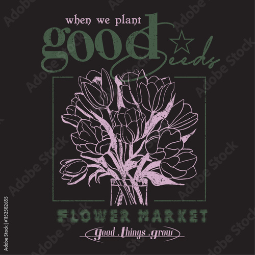 flower graphic in vector, Vintage Doted flowers print, summer tropical flowers printed t-shirt design for men and women's prints. girls graphics. grunge texture. summer t shirt design.