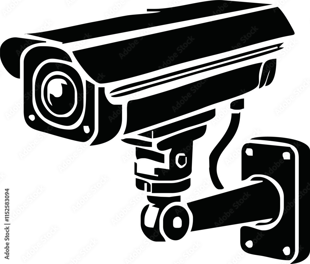 Security camera icon, video surveillance, cctv sign. Yellow triangle indicating camera operation. Surveillance camera,monitoring, safety home protection system. Fixed CCTV, Security Camera Icon Vector Security camera icon, video surveillance, cctv sign. Yellow triangle indicating camera operation. Surveillance camera,monitoring, safety home protection system. Fixed CCTV, Security Camera Icon Vector