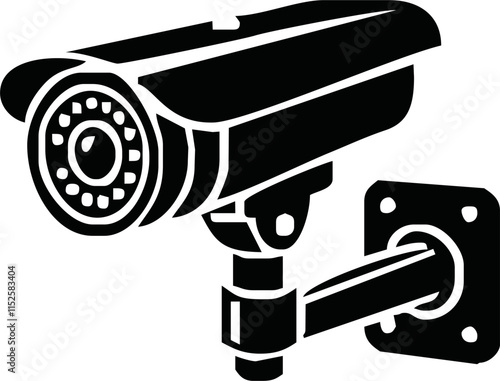 Security camera icon, video surveillance, cctv sign. Yellow triangle indicating camera operation. Surveillance camera,monitoring, safety home protection system. Fixed CCTV, Security Camera Icon Vector