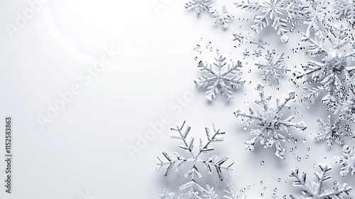 Silver Glitter Snowflakes Winter Festive Background Design