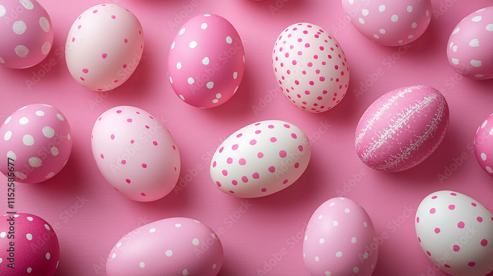 A vibrant pattern of pink and white Easter eggs scattered across a soft pink background representing chaos and the playful nature of the holiday season
A vibrant pattern of pink and white Easter eggs scattered across a soft pink background representing chaos and the playful nature of the holiday season