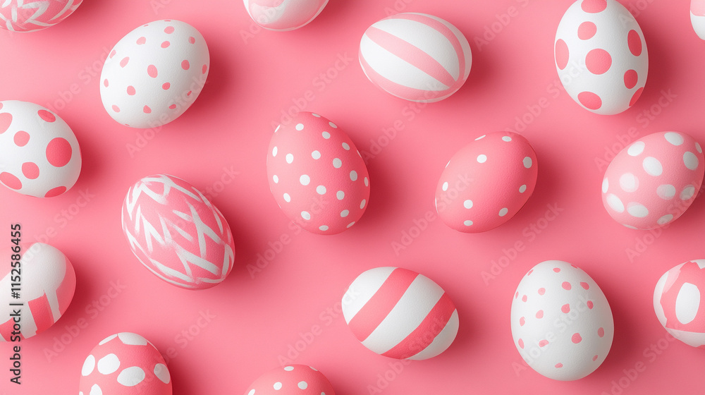 A vibrant pattern of pink and white Easter eggs scattered across a soft pink background representing chaos and the playful nature of the holiday season
A vibrant pattern of pink and white Easter eggs scattered across a soft pink background representing chaos and the playful nature of the holiday season