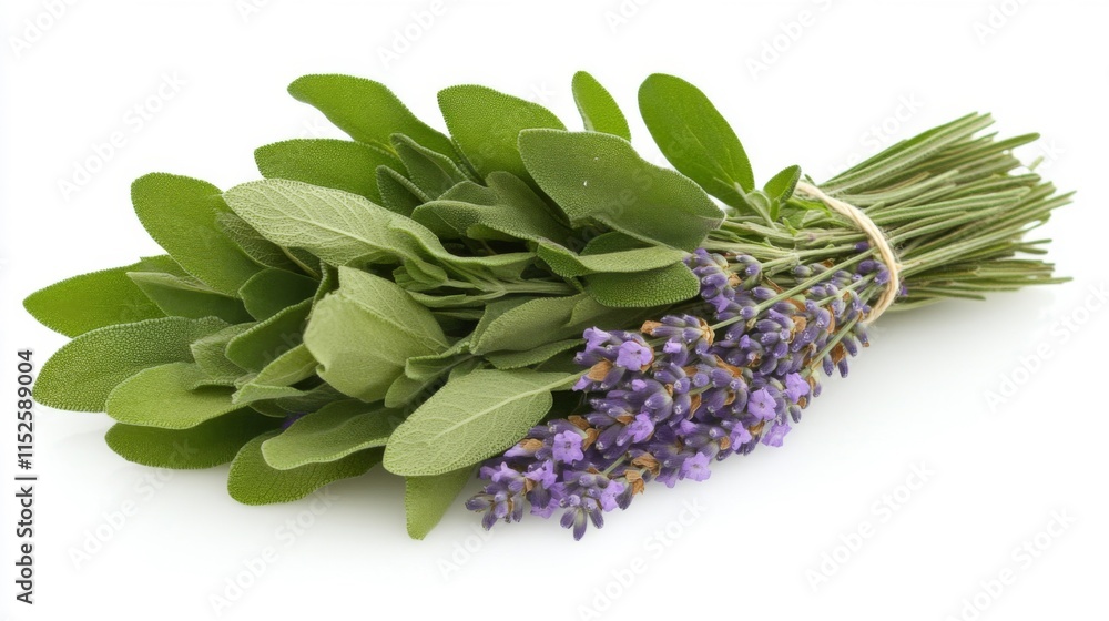 Obraz premium A fragrant bouquet of sage and lavender herbs