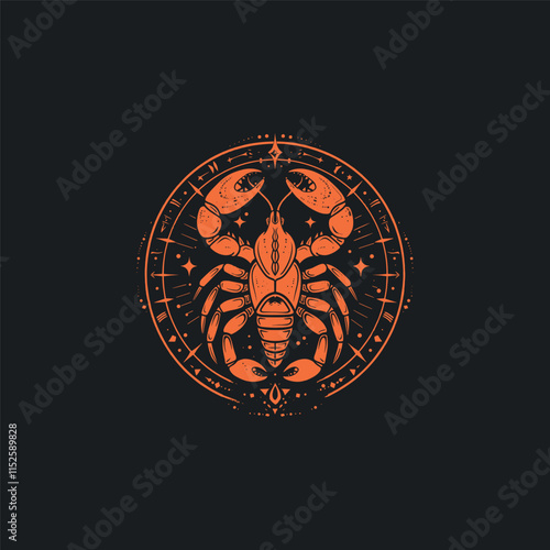 Scorpio zodiac sign design logo template