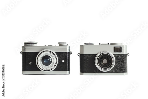 Two Different Cameras Next to Each Other with Some Space Between PNG