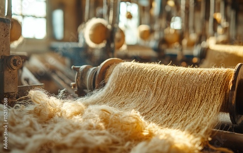 Golden Jute Fibers: A Glimpse into the Textile Industry's Heart, showcasing the raw beauty and intricate process of jute fiber production.